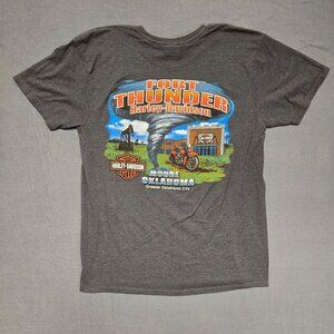 Harley-Davidson Motorcycle Biker Mens Graphic Tee Shirt M Gray Fort Thunder